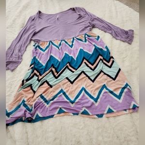 Purple Chevron Babydoll Dress